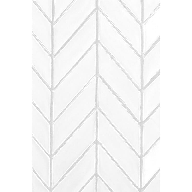 STATUS CERAMIC: Satin Cotton Chevron Field Tile (matte | 2"x6"x3/8" | beveled)