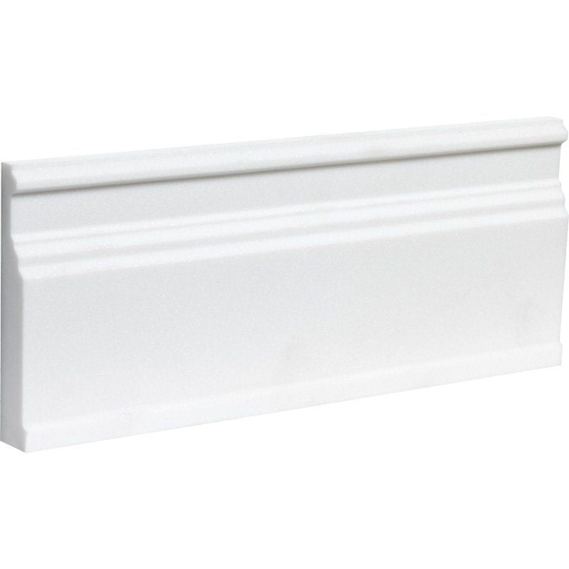 ASPEN WHITE : Baseboard (polished | 5"x12"x1/16" | straight cut)