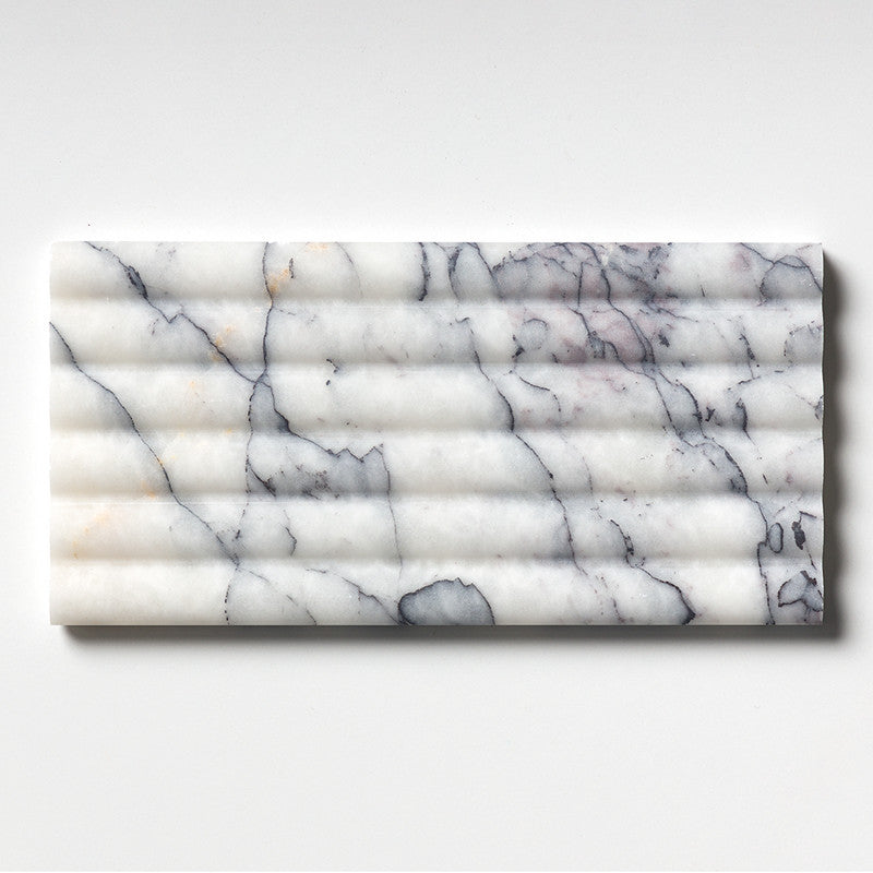 FLUTED: Lilac Field Deco Tile (honed | 6"x12"x3/4" | straight cut)