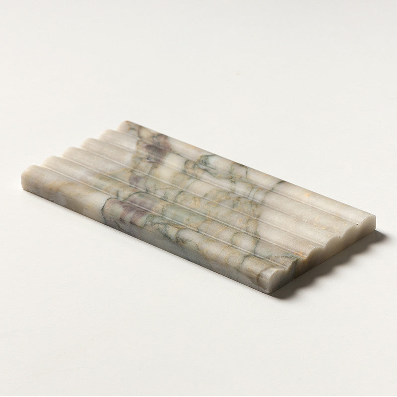 FLUTED: Calacatta Green Field Deco Tile (honed | 6"x12"x3/4" | straight cut)