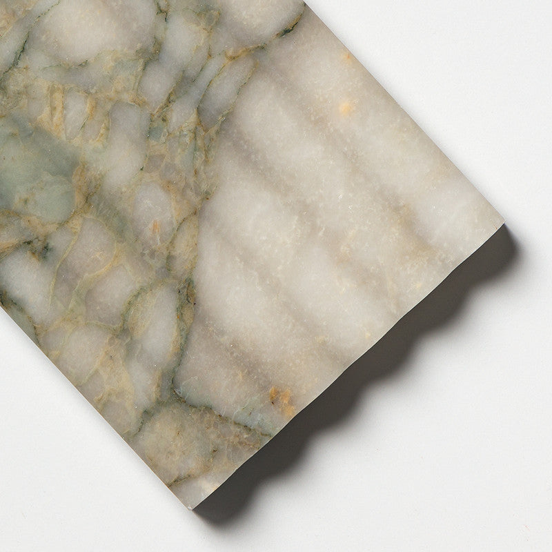 FLUTED: Calacatta Green Field Deco Tile (honed | 6"x12"x3/4" | straight cut)