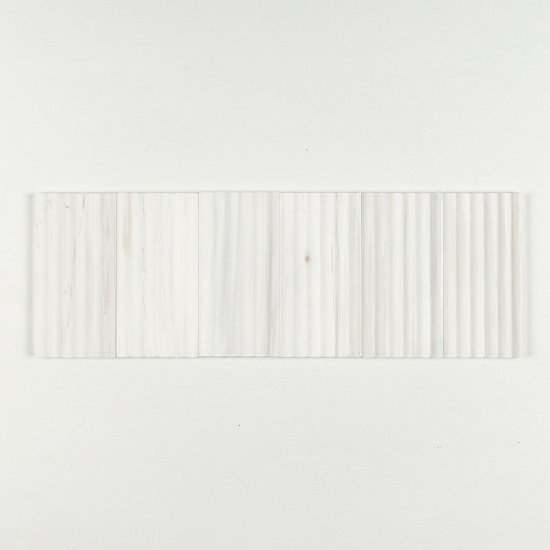 FLUTED: Bianco Dolomiti Field Deco Tile (honed | 6"x12"x3/4" | straight cut)