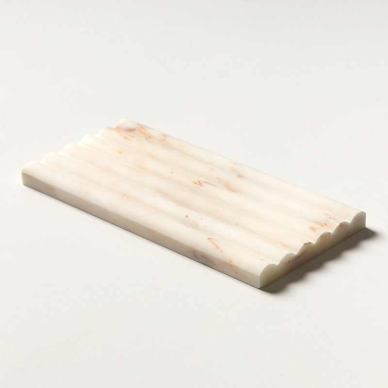FLUTED: Calacatta Amber Field Deco Tile (honed | 6"x12"x3/4" | straight cut)
