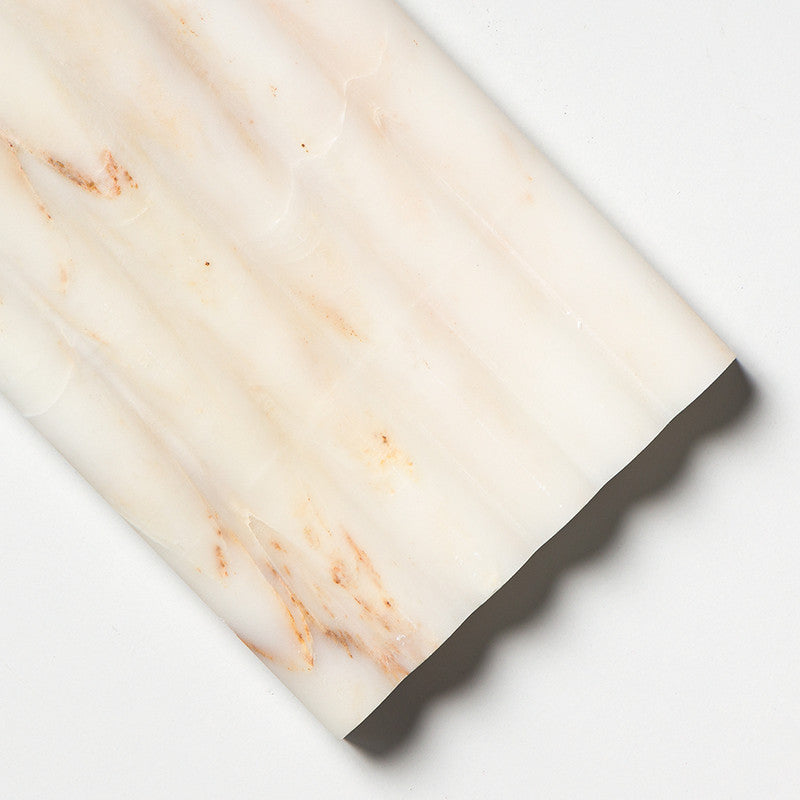 FLUTED: Calacatta Amber Field Deco Tile (honed | 6"x12"x3/4" | straight cut)