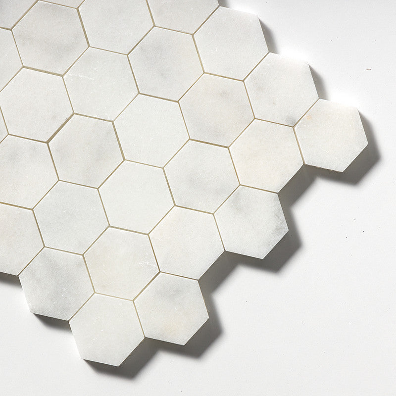 GLACIER : Hexagon Mosaic (honed | 10"x12"x3/8" | straight cut)