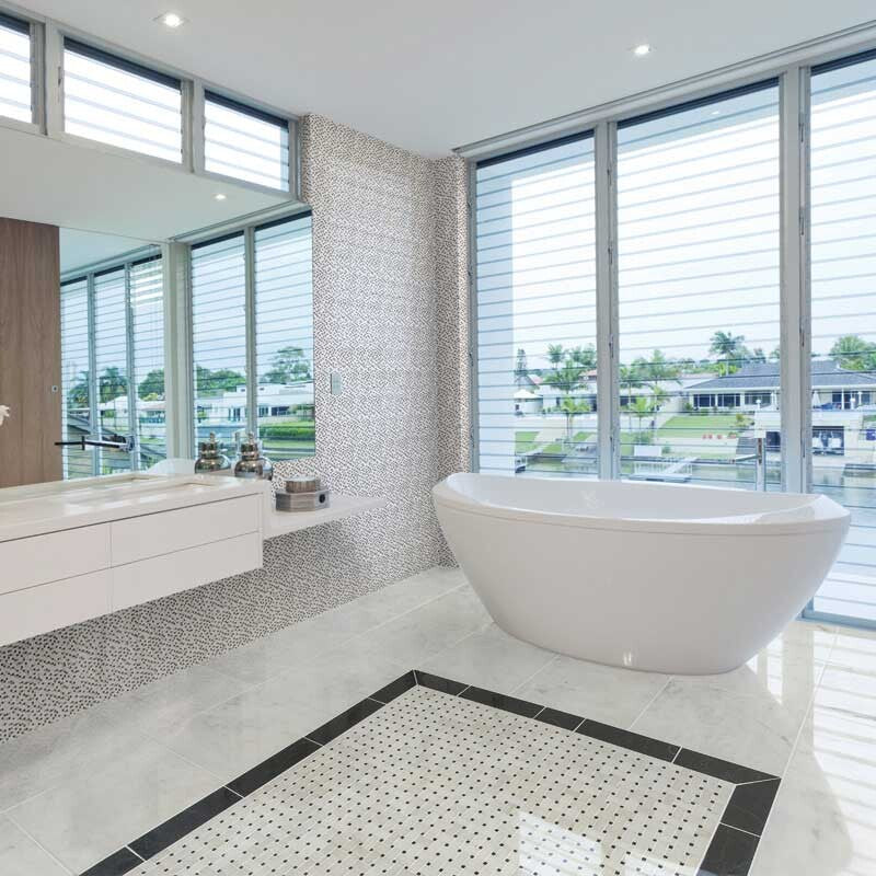 AVALON: Basketweave Mosaic (polished | 12"x12"x3/8" | straight cut)