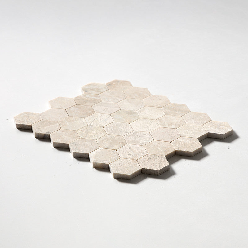DIANA ROYAL : Hexagon Mosaic (polished | 10"x12"x3/8" | straight cut)