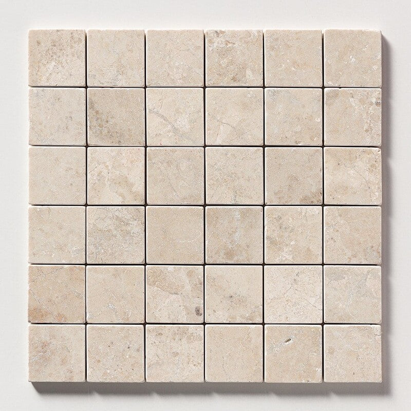 DIANA ROYAL : 2X2 Straight Stack Mosaic (tumbled | 12"x12"x3/8" | straight cut)