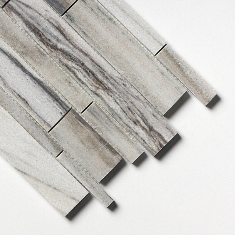 SKYLINE : Slides Random Strip Mosaic (polished | 11"x17"x1/2" | straight cut)
