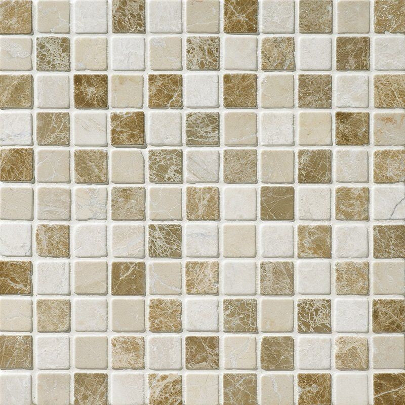 DIANA ROYAL : 1X1 Straight Stack Mosaic (tumbled | 12"x12"x3/8" | straight cut)