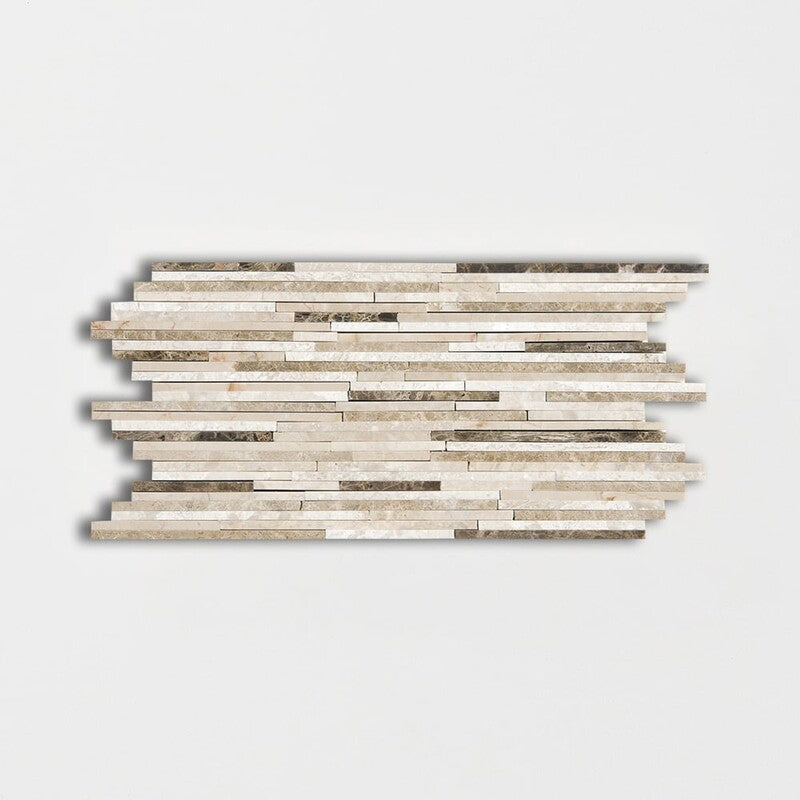 DIANA ROYAL : Bamboo Random Strip Mosaic (polished | 6"x12"x3/8" | straight cut)