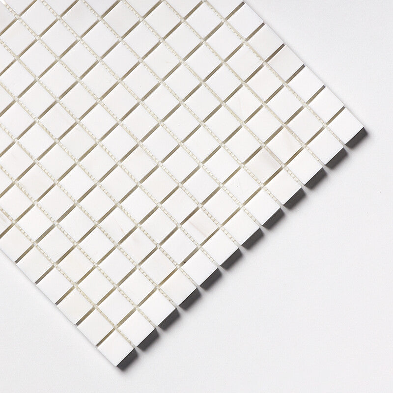 SNOW WHITE : 1X1 Straight Stack Mosaic (polished | 12"x12"x3/8" | straight cut)