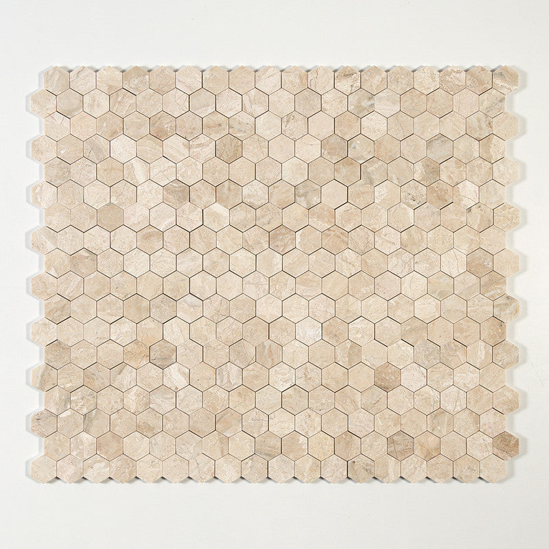 DIANA ROYAL : Hexagon Mosaic (honed | 10"x12"x3/8" | straight cut)