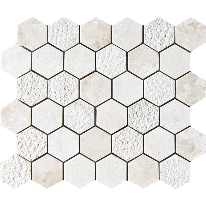 DIANA ROYAL : Hexagon Mosaic (textured | 10"x12"x3/8" | straight cut)