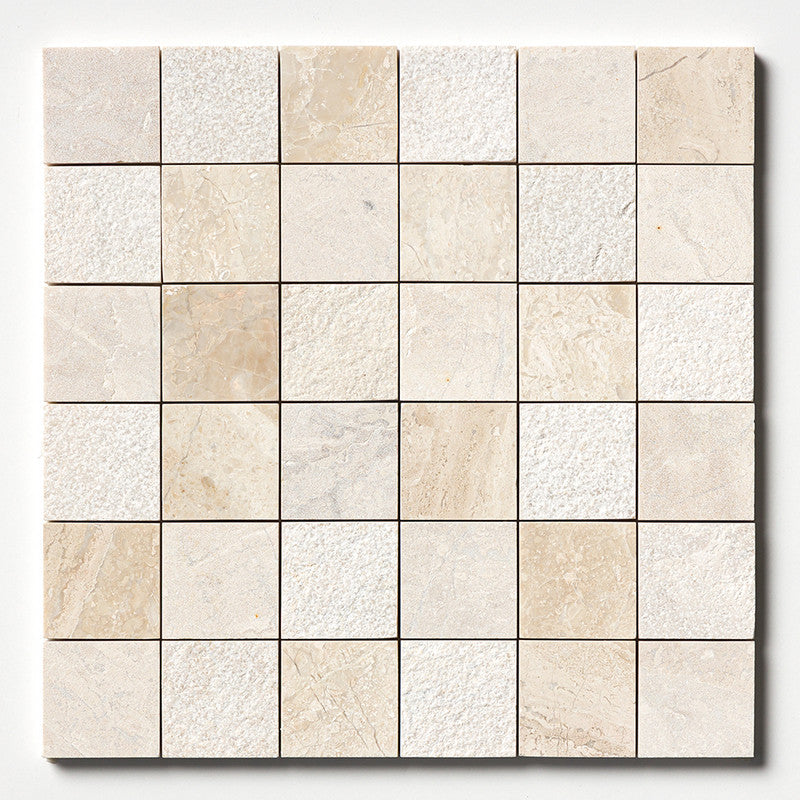 DIANA ROYAL : 2X2 Straight Stack Mosaic (textured | 12"x12"x3/8" | straight cut)