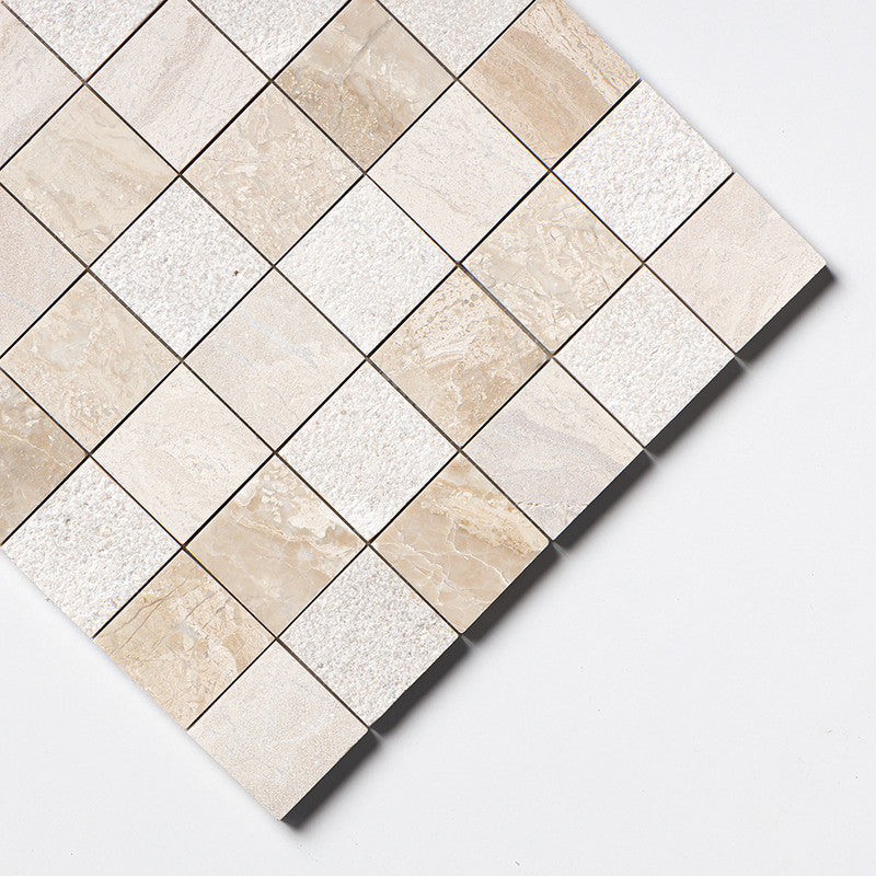 DIANA ROYAL : 2X2 Straight Stack Mosaic (textured | 12"x12"x3/8" | straight cut)