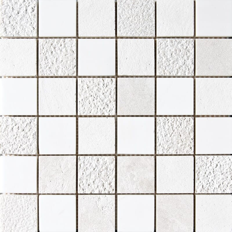 SNOW WHITE : Champagne, Diana Royal 2X2 Straight Stack Mosaic (textured | 12"x12"x3/8" | straight cut)