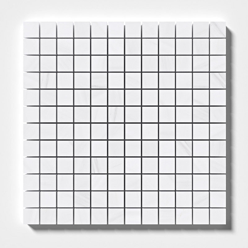 SNOW WHITE : 1X1 Straight Stack Mosaic (honed | 12"x12"x3/8" | straight cut)