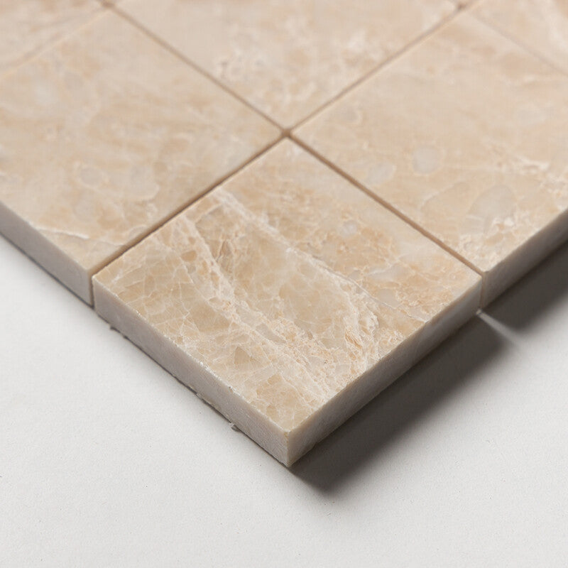 CAPPUCCINO : 2X2 Straight Stack Mosaic (polished | 12"x12"x3/8" | straight cut)