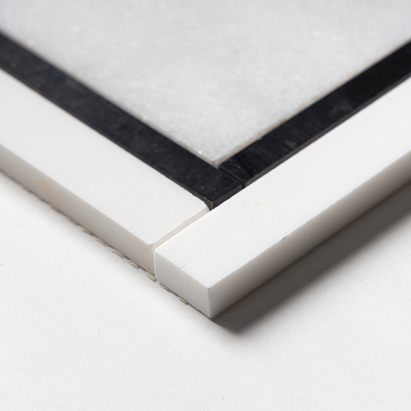 STUDIO : China Black Snow White Cambridge Mosaic (multi finish | 12"x12"x7/8" | straight cut)