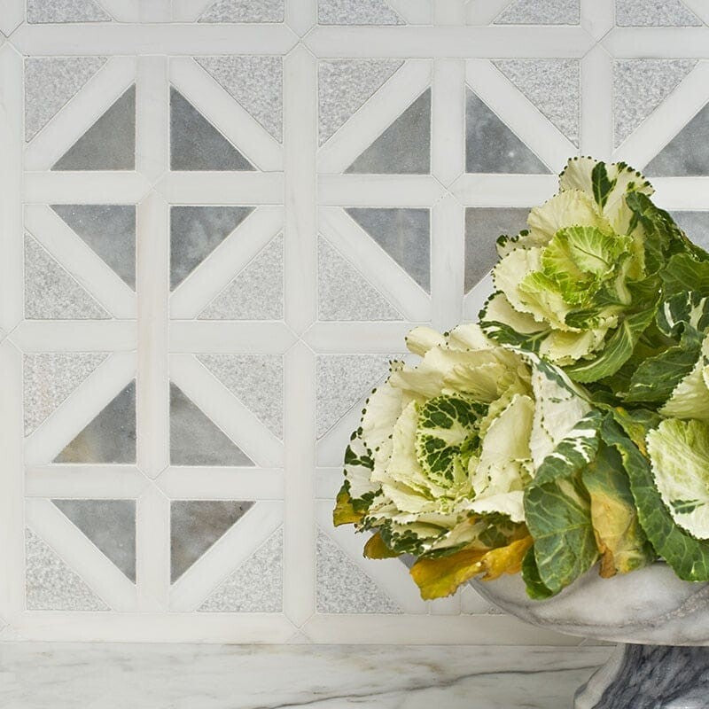 STUDIO : Avenza Classic Lattice Mosaic (multi finish | 14"x14"x3/4" | straight cut)