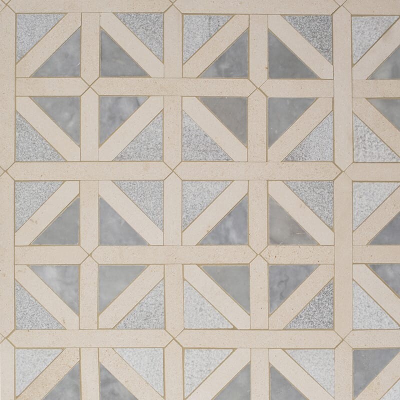 STUDIO : Palisandra Champagne Classic Lattice Mosaic (multi finish | 14"x14"x3/4" | straight cut)