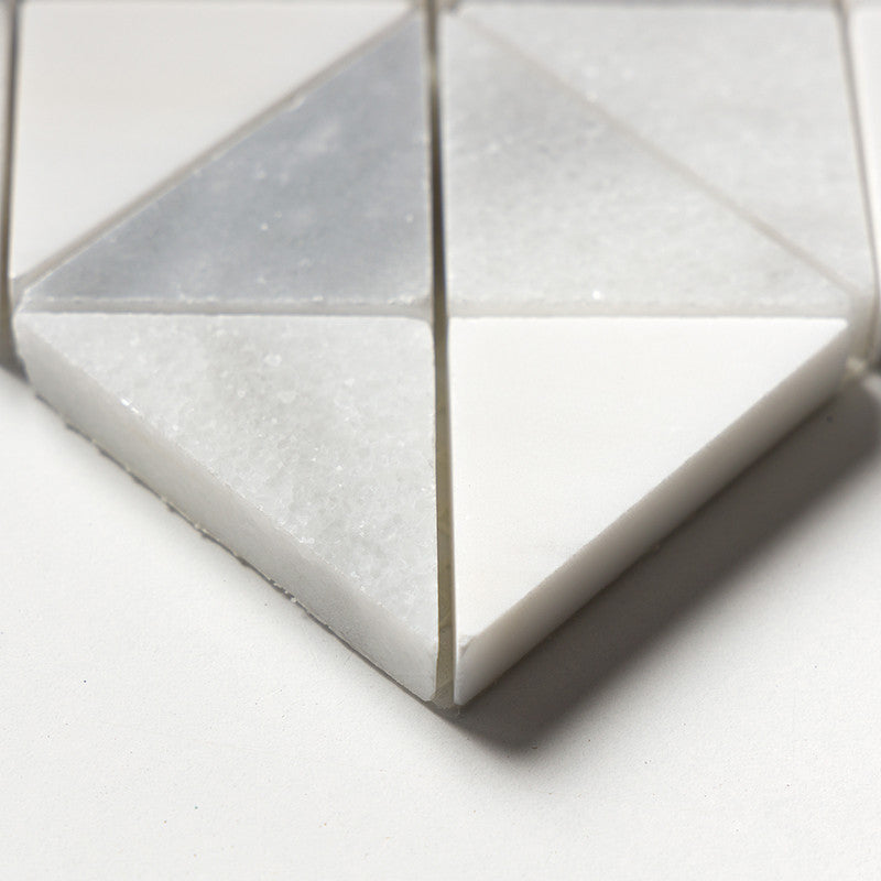 STUDIO : Allure Light Glacier Devon Triangular Mosaic (multi finish | 12"x12"x1/2" | straight cut)