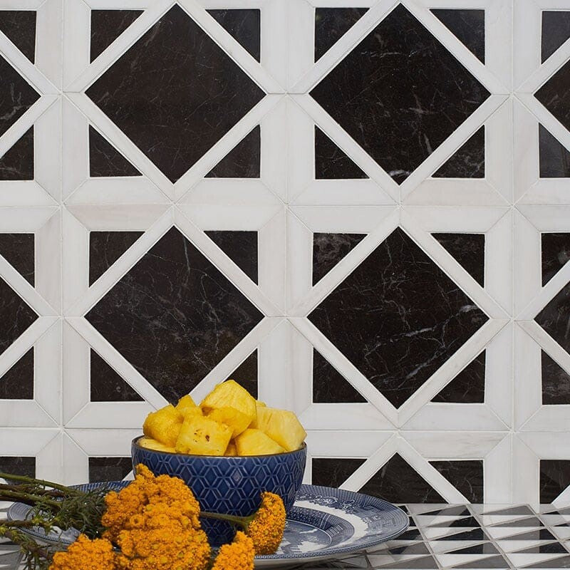 STUDIO : China Black Kent Mosaic (multi finish | 13"x13"x9/16" | straight cut)