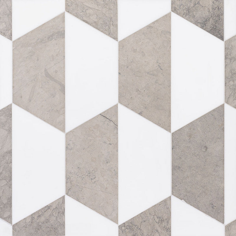 STUDIO : Snow White Mcm 8 Hexagon Mosaic (honed | straight cut)