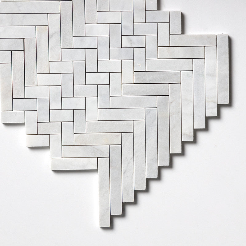 STUDIO : Mixed Herringbone Mosaic (honed | 12"x16"x5/6" | straight cut)