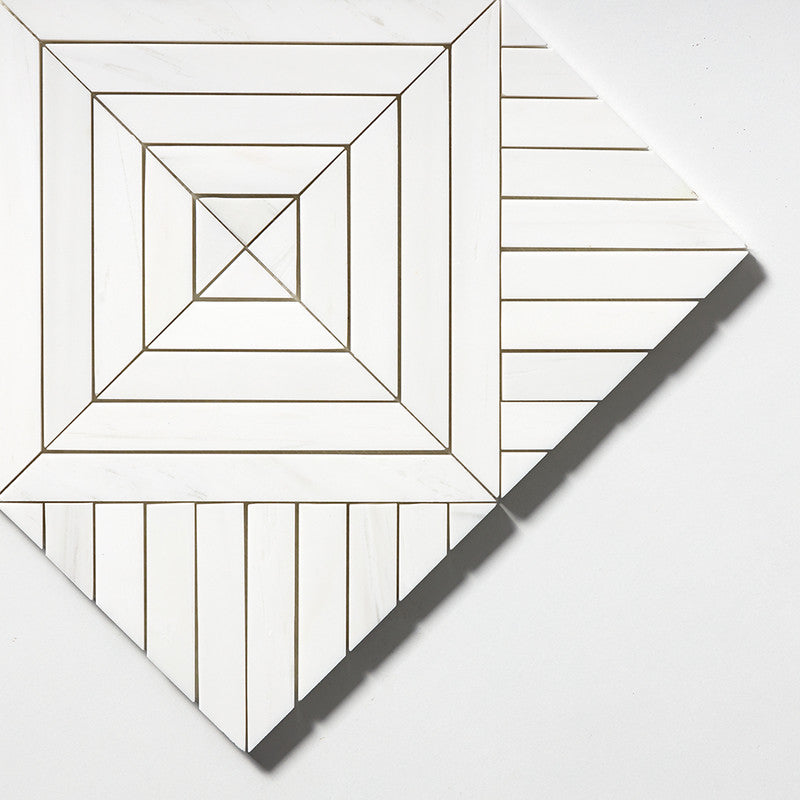 STUDIO : Ponte Lattice Mosaic (multi finish | 14"x14"x5/16" | straight cut)
