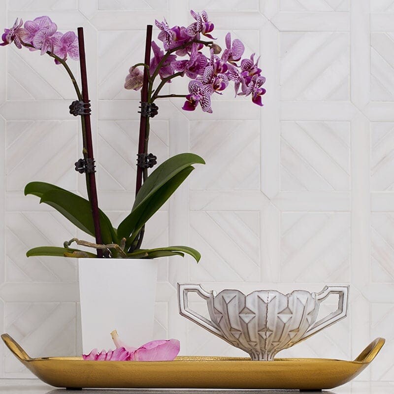 STUDIO : Ponte Basket Lattice Mosaic (multi finish | 14"x14"x13/16" | straight cut)