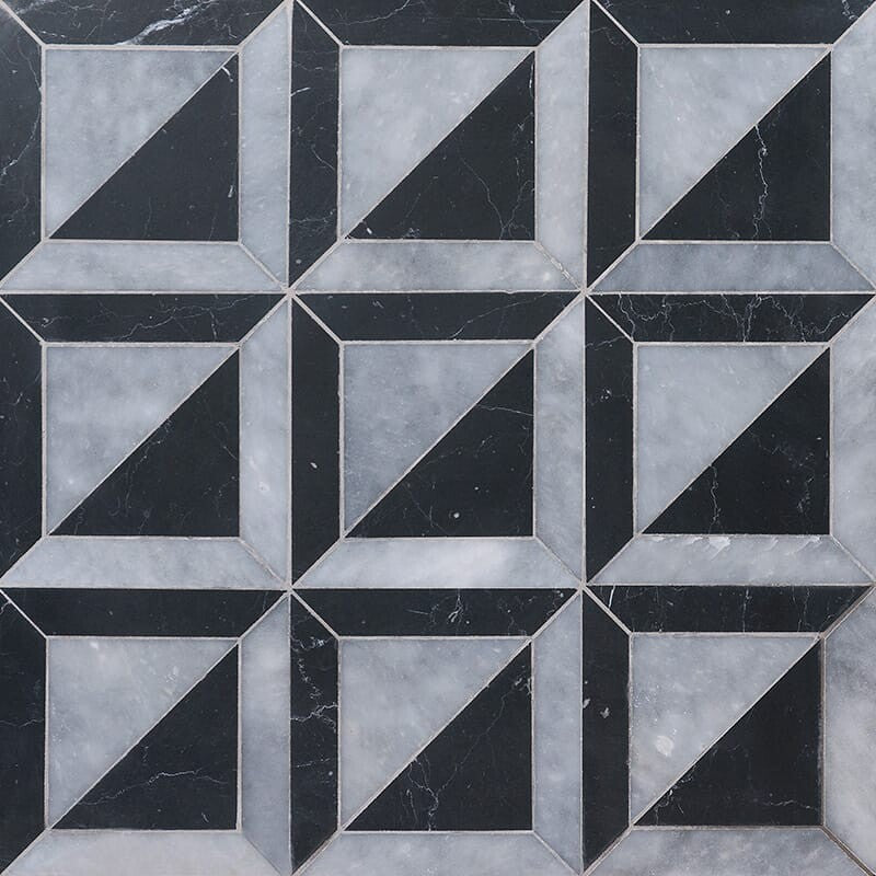 STUDIO : China Black York Straight Stack Mosaic (multi finish | 11"x11"x15/16" | straight cut)