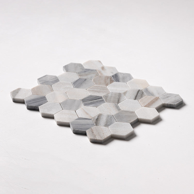 SKYLINE : 2 Hexagon Mosaic (honed | 10"x12"x3/8" | straight cut)
