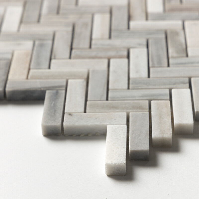 SKYLINE : 5/8X2 Herringbone Mosaic (honed | 12"x13"x1/8" | straight cut)