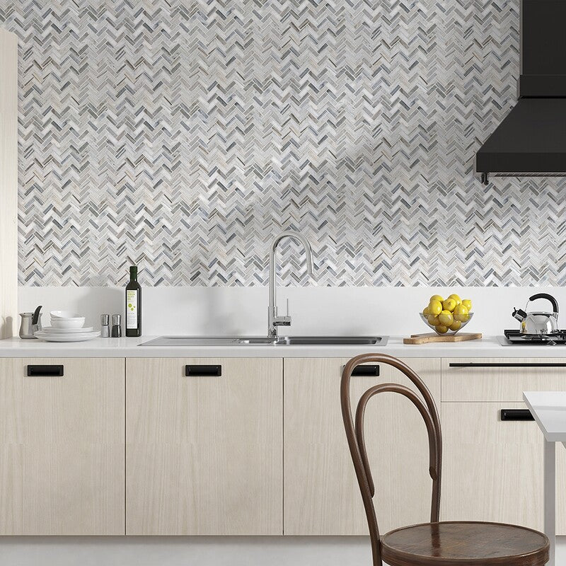 SKYLINE : 5/8X2 Herringbone Mosaic (honed | 12"x13"x1/8" | straight cut)