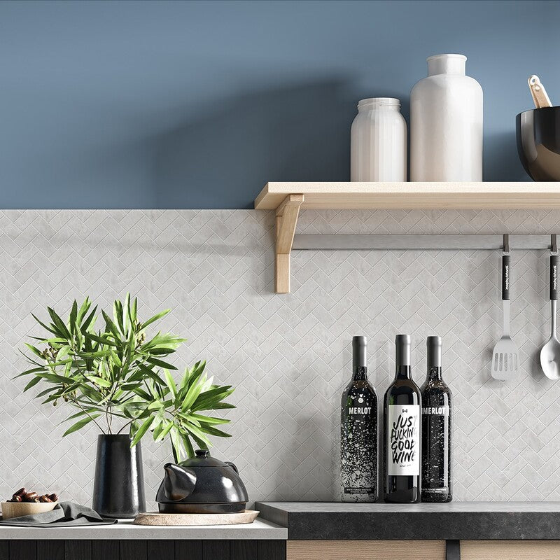 ICEBERG : 1X2 Herringbone Mosaic (polished | 11"x11"x3/8" | straight cut)