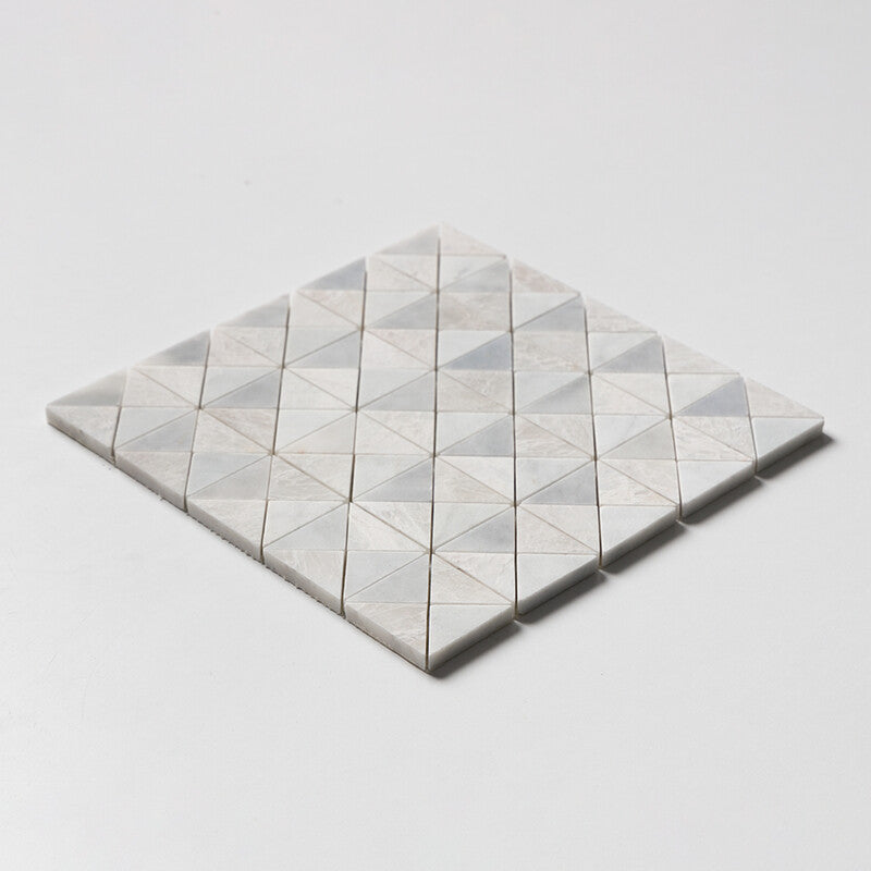 ICEBERG : Avenza Allure Light Devon Triangular Mosaic (multi finish | 12"x12"x1/2" | straight cut)