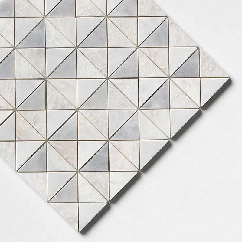 ICEBERG : Avenza Allure Light Devon Triangular Mosaic (multi finish | 12"x12"x1/2" | straight cut)