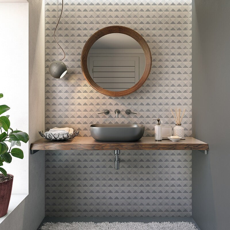 ICEBERG : Avenza Allure Light Devon Triangular Mosaic (multi finish | 12"x12"x1/2" | straight cut)
