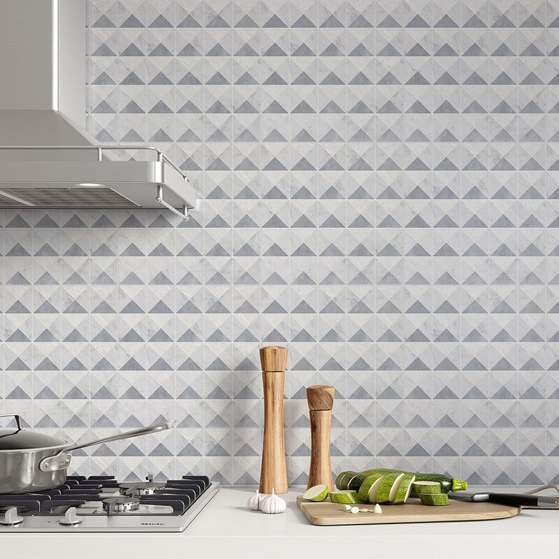 ICEBERG : Avenza Allure Light Devon Triangular Mosaic (multi finish | 12"x12"x1/2" | straight cut)