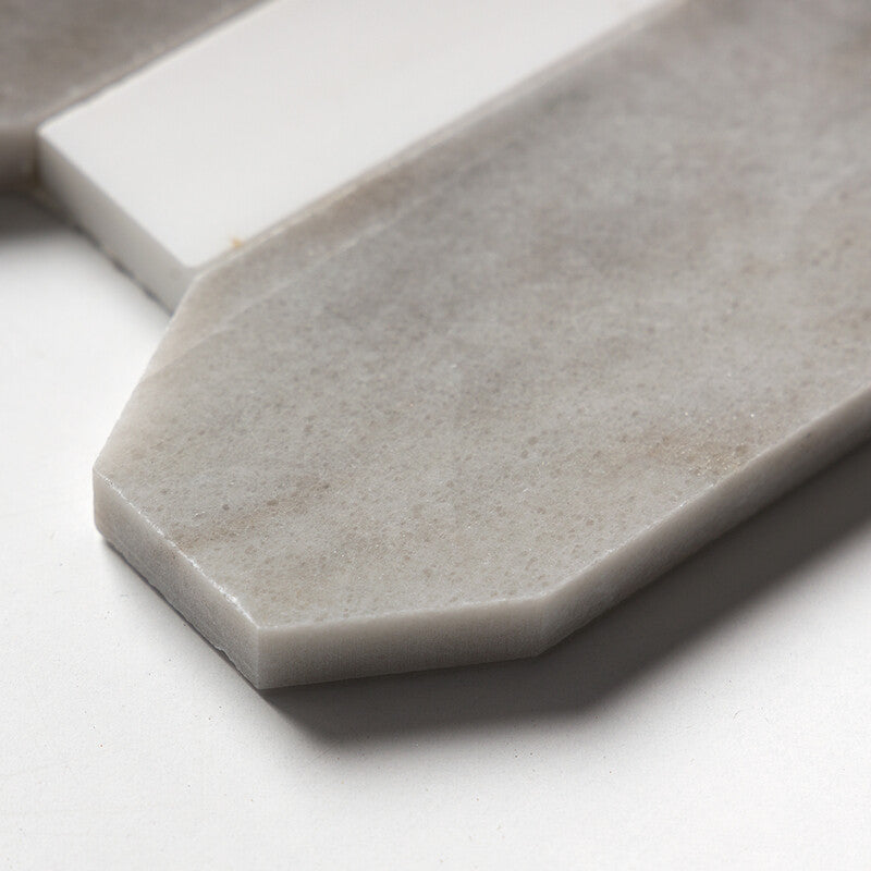 ATELIER MOSAIC: Snow White Allure Light Pillar Mosaic (multi finish | 13"x13"x3/8" | straight cut)