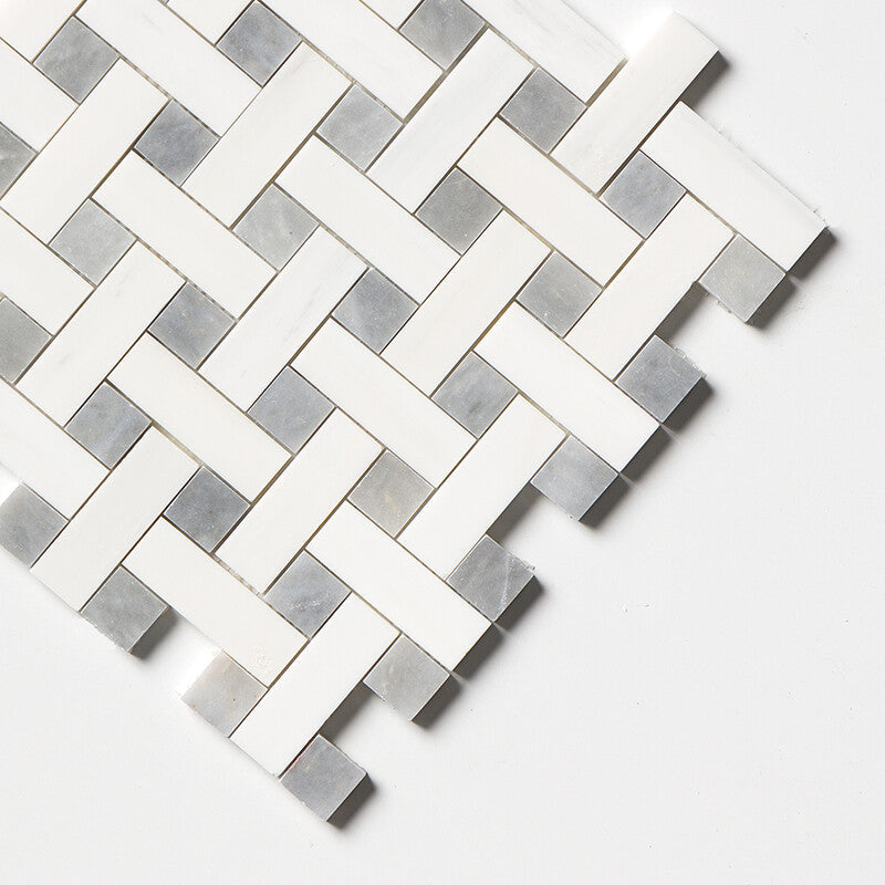 ATELIER MOSAIC: Allure Light 1X3 Basketweave Mosaic (multi finish | 12"x12"x5/8" | straight cut)