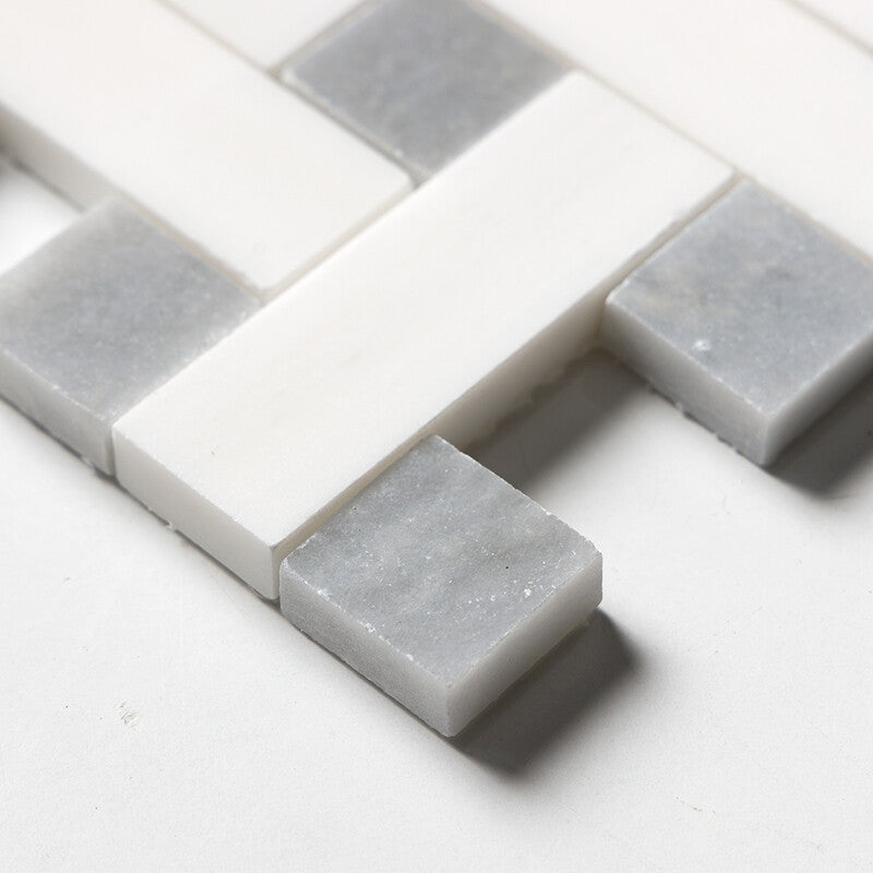 ATELIER MOSAIC: Allure Light 1X3 Basketweave Mosaic (multi finish | 12"x12"x5/8" | straight cut)
