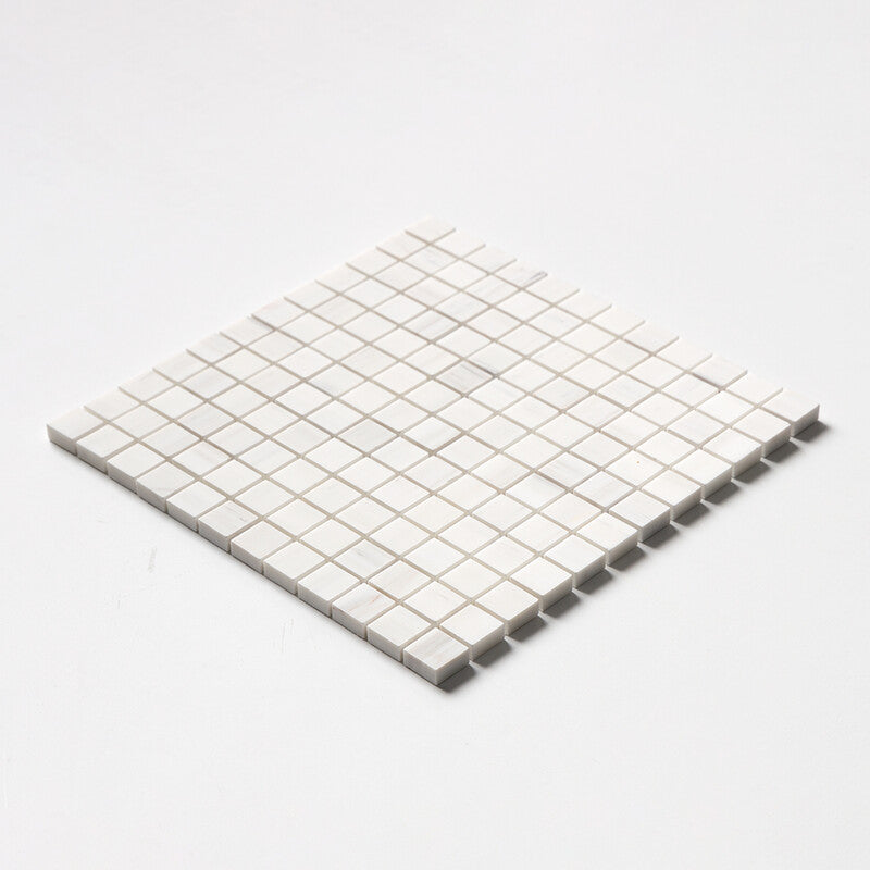 BIANCO DOLOMITI CLASSIC : 1X1 Straight Stack Mosaic (honed | 12"x12"x3/8" | straight cut)