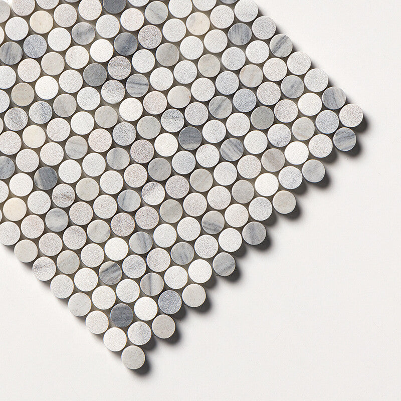 PENNY ROUND 2.0: Skyline Penny Round Mosaic (multi finish | 11"x11"x1/4" | straight cut)