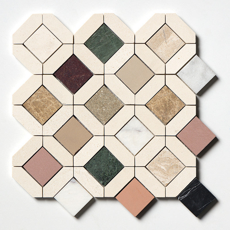 TESSA: Louna Straight Stack Mosaic (honed | 12"x12"x5/8" | straight cut)