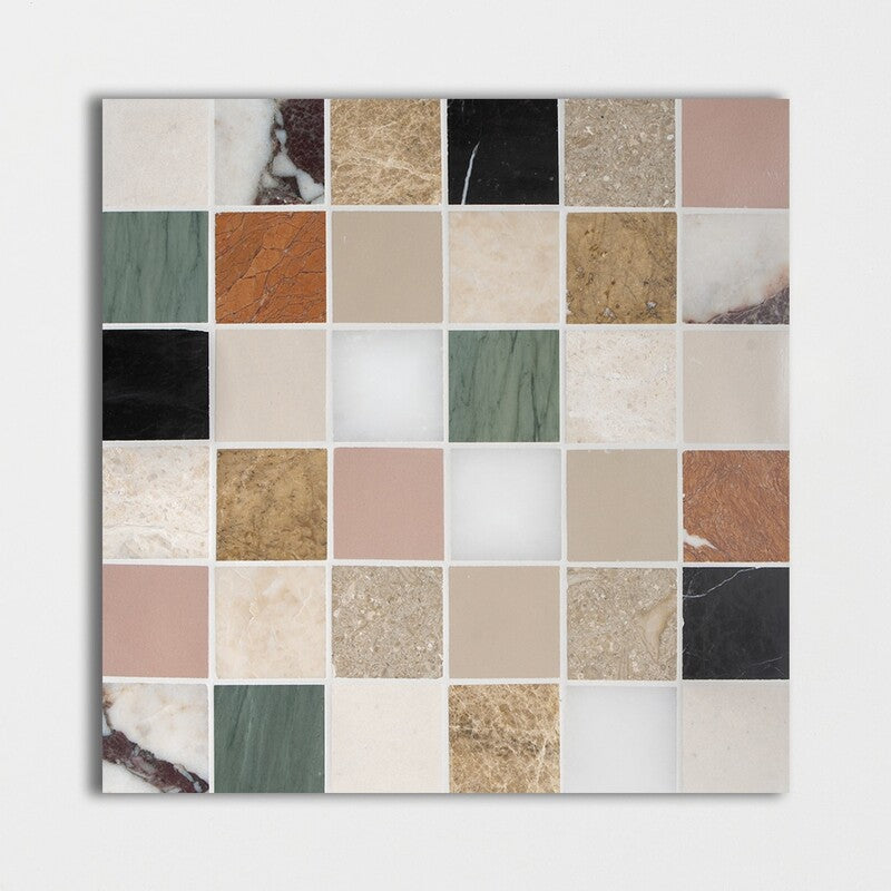 TESSA: San Tropez Straight Stack Mosaic (honed | 12"x12"x3/8" | straight cut)