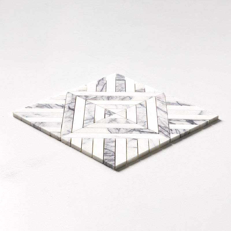LILAC: Ponte Lattice Mosaic (honed | 14"x14"x5/16" | straight cut)