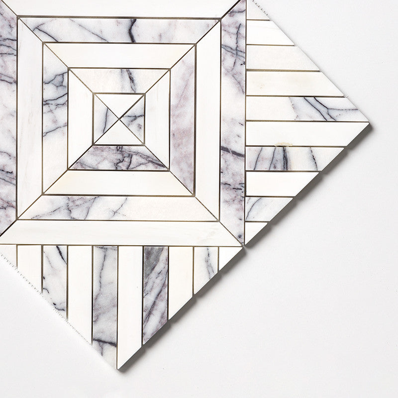 LILAC: Ponte Lattice Mosaic (honed | 14"x14"x5/16" | straight cut)